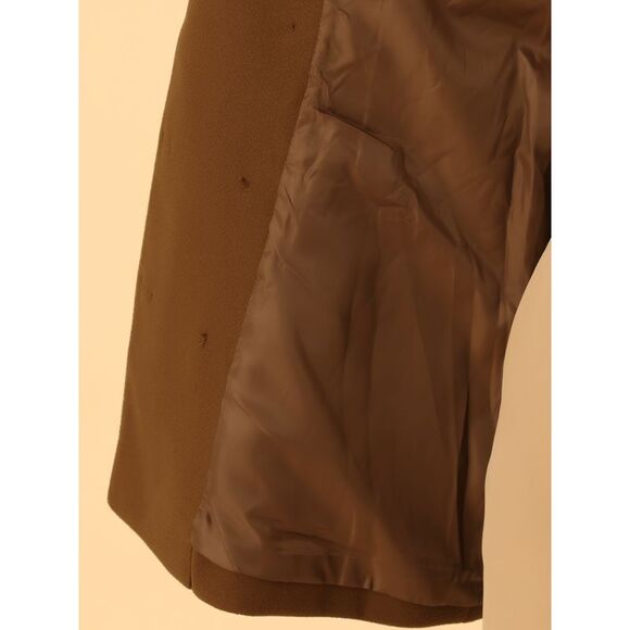 Double Breasted Short Pea Coat Tie Waist Winter Lapel Overcoat with Belt Caramel - Picture 5 of 5